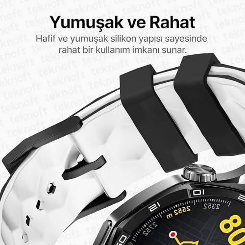 22mm ile Uyumlu Saatler için Geometrik Model 46mm Silikon Kordon (GT6 Pro/GT6/GT5 Pro/GT5/GT4/ 4 Pro/GT3/GT3 Pro/GT2/GT2 Pro)