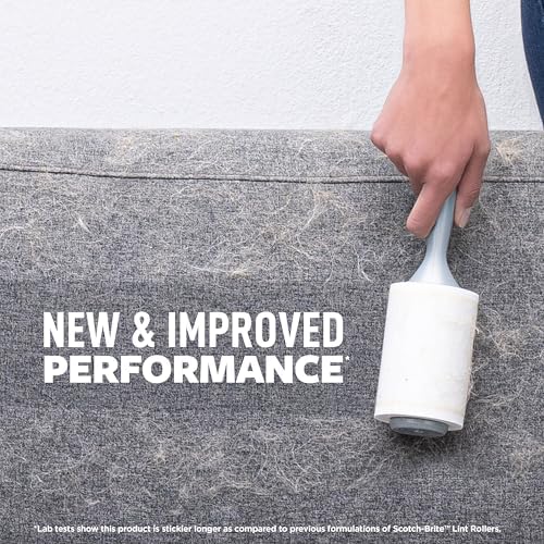 -Brite Pet Saç, Mobilya ve Giysiler için Pet Ekstra Yapışkan Tüy Bırakma Merdanesi, 6 Silindir Yedekleri, 420 Yaprak