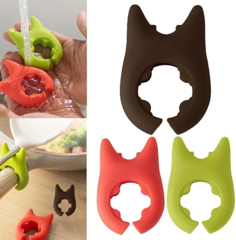 Silikon Kaşık Tutucu, Tava ve Tencere için, Dayanıklı, Kaymaz, Kolay Temizlenir, 1 Adet