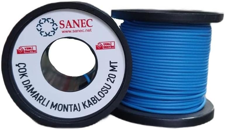 Çok Damarlı Montaj Kablosu - 22 AWG - 20 Metre - Mavi