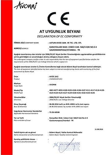 4100 Modern Avize, 60 w, Siyah