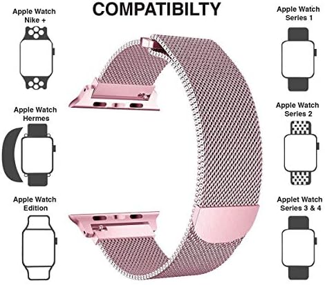 SE 2022 44mm için Kordon Luxe Metal Twist Rose [ SE 2022 44mm ile Uyumlu Kordon, Kayış - Rose ]