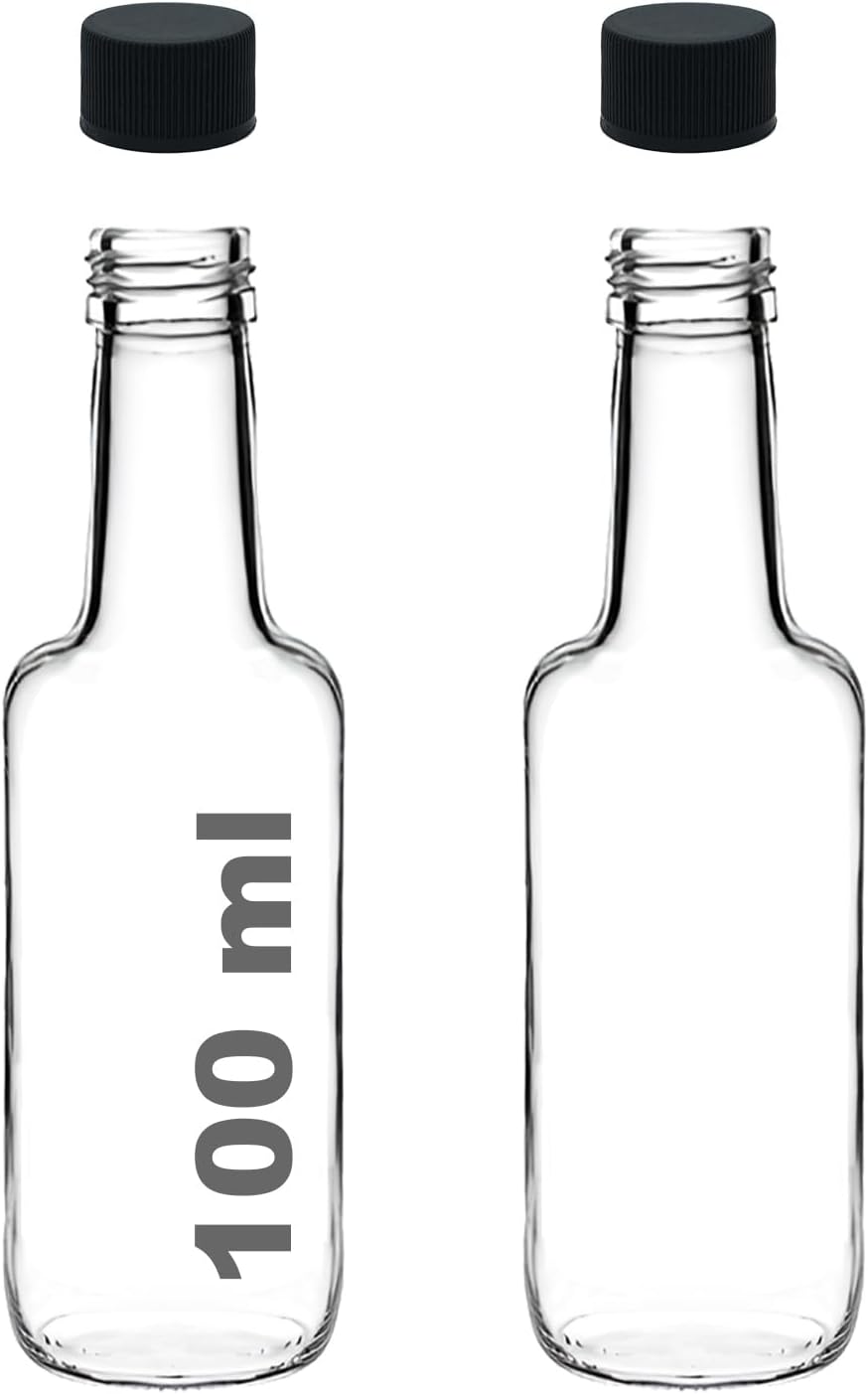 100 ml Şeffaf Standart Sosluk 100 cc Sızdırmaz Kapaklı Cam Şişe (2)