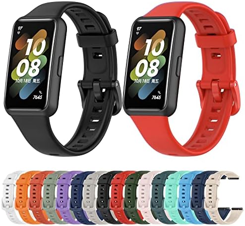 Band 7 ile uyumlu Saat Kayışı Ent Kaliteli Mi Band 7 ile uyumlu Spor Saat Kontrast Renkli Lagniappe Silikon Kordon