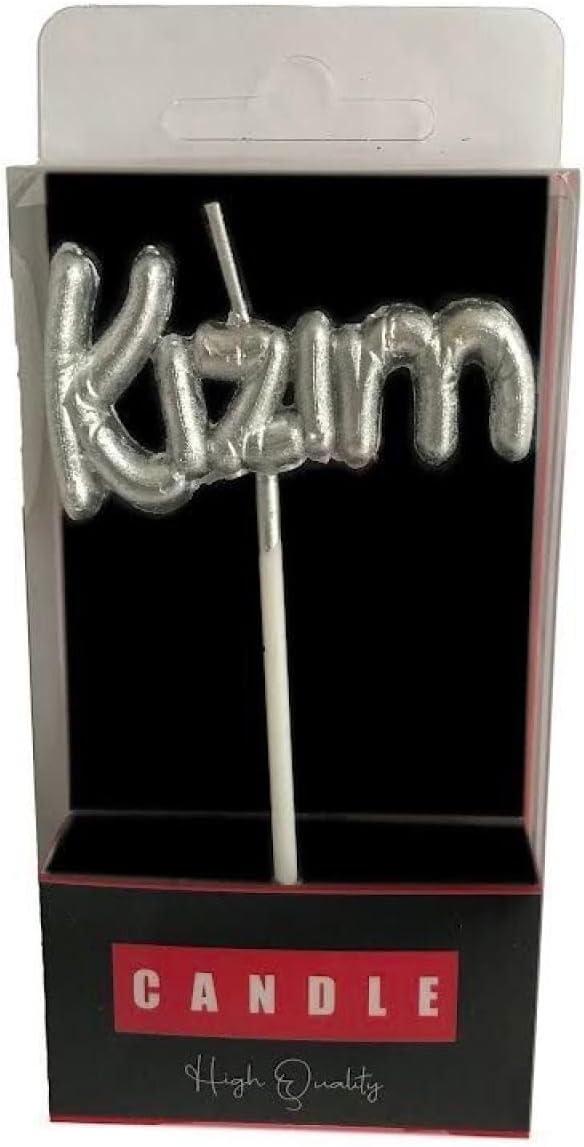 Kızım Yazılı Folyo Balon Şekilli Gümüş Mum mum1002-5