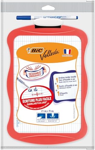 Velleda Mini Beyaz Tahta, Kalem 1721, Silgi, 20 x 30 cm. Yazı Tahtası, Mavi Kalem ve Silgi ile Birlikte