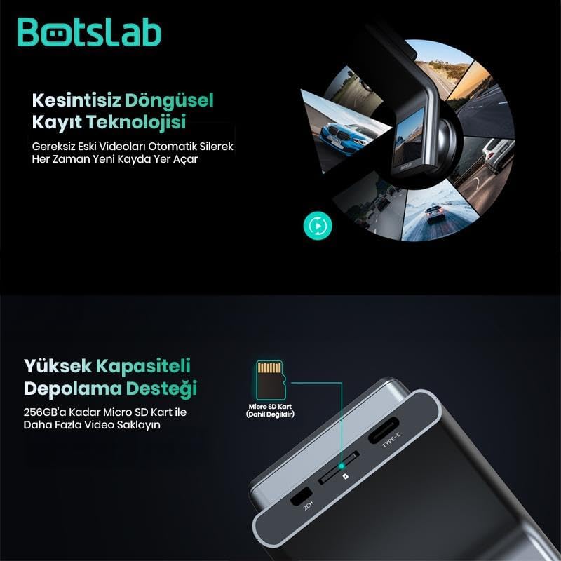 G300H Pro ADAS 3K Ön+Arka WiFi+GPS 150° Geniş Açı Gece Görüşlü Araç İçi Kamera Cam Araç Kamerası+WDR+LCD Ekran+G-Sensör+Sesli Kontrol
