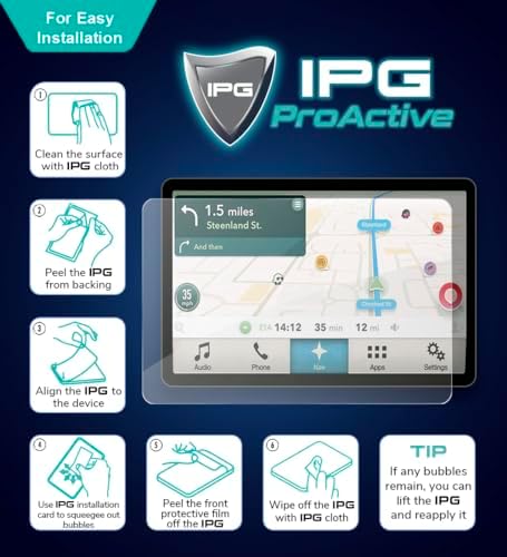 IPG Land Rover 2024 Rover Velar & Evoque 11.4 Inch Navigation için 9H ProActive Ekran Koruyucu, Pürüzsüz Cam Bitiş, Duyarlı Dokunmatik Hassasiyet, Darbeye Dayanıklı
