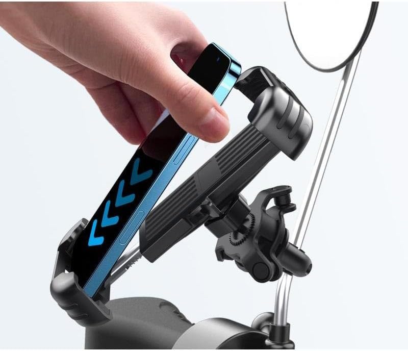 Cr08 Vespa, Cappuccino, Lambretta, Modelleri ile Uyumlu Motor, Bisiklet, Motosiklet Telefon Tutucu 10-14mm Genişlikteki Barlar İçin, Kilit Sistemli, Şok Emici Damperli, Tek El