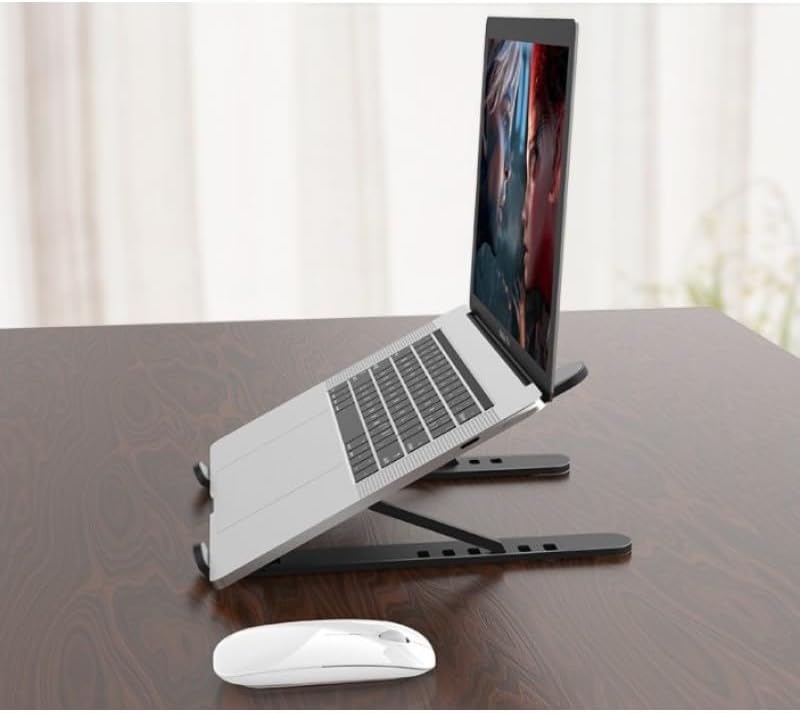 Yükseklik Ayarlı Plastik Laptop Standı, Kolay Kurulum, Taşınabilir, Ergonomik ve Konforlu, Bilgisayar Standı
