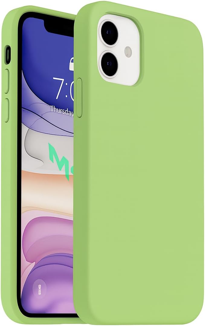 - 11 Uyumlu Lansman Kılıf, Kadife İç Yüzeyli Darbe Emici Silikon Koruma (12 Görünümlü Köşeli Görünüm) - Açık Yeşil