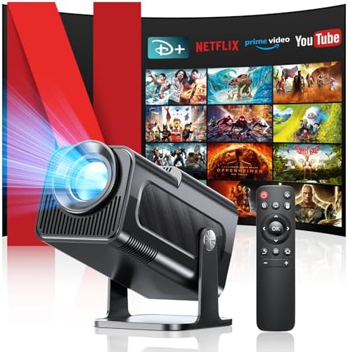 Seseno Projektör, mini projektör, 4K FHD 1080P taşınabilir projektör, 11.0 5G WiFi 6 BT 5.0 destekler, otomatik düzeltme, 150 inç, 360 derece dönebilir akıllı projektör, telefon/PC