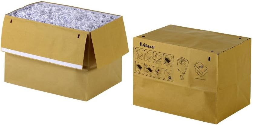 2102441 Geri Dönüştürülebilir Evrak İmha Makinesi Atık Torbası, 50 Litre Kapasite (50 Adet), Bej