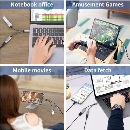 HP-Z05 Metal Type-C 60 Watt Hızlı Şarj Kablosu Otg PD Şarj 2 in 1 Klavye Mouse Çoğaltıcı Adaptör