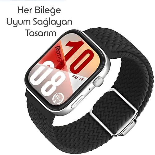 Fit 3 İle Uyumlu Örgü Loop Kordon Terleme Yapmayan Nefes Alabilir Hafif Yapılı Manyetik Toka Tasarımlı Deformasyona Dayanıklı Rahat Kumaşlı Elastik Kayış
