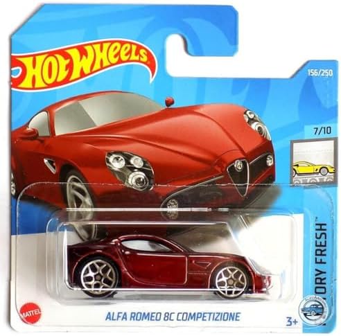 - Alfa Romeo 8C Competicione - Fabrika Taze 7/10 - HCV56 - Kısa Kart - Koyu Kırmızı - Mattel 2022