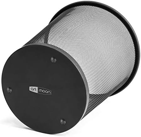 art moon Mesh | 699768 | Kağıt Sepeti File Çöp Kovası Siyah Ofis | Çelik, Siyah | 12 L Kapasite | 26,5 x 29,5 cm