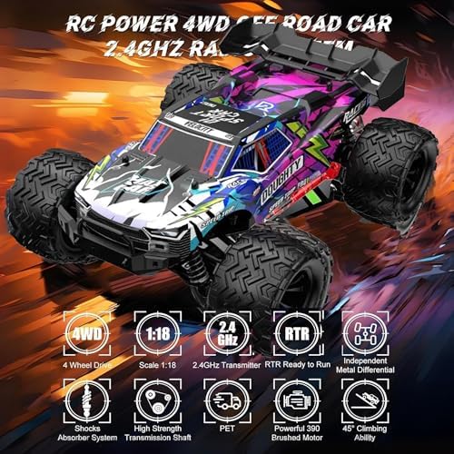 Oyuncak 40 KM Hız Yapan 2.4 GhZ Uzaktan Kumandalı Şarjlı 4X4 Full Fonksiyon Arazi Aracı Offroad Araba 4 Çeker Led Işıklı Süspansiyonlu Yüksek Teker Araç