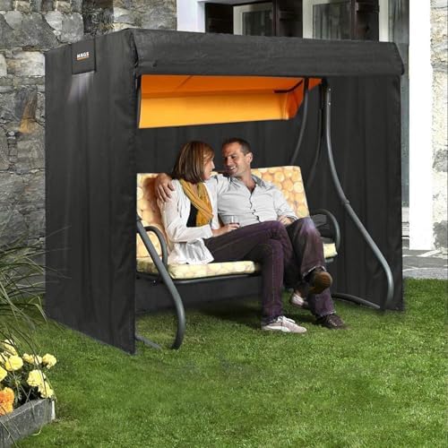 Bahçe Salıncak Koruma Örtüsü Üç Kişilik Tenteli Hamak Bahçe Salıncağı Koruma Kılıfı Su Geçirmez Branda Dayanıklı 210x125x170cm Gri