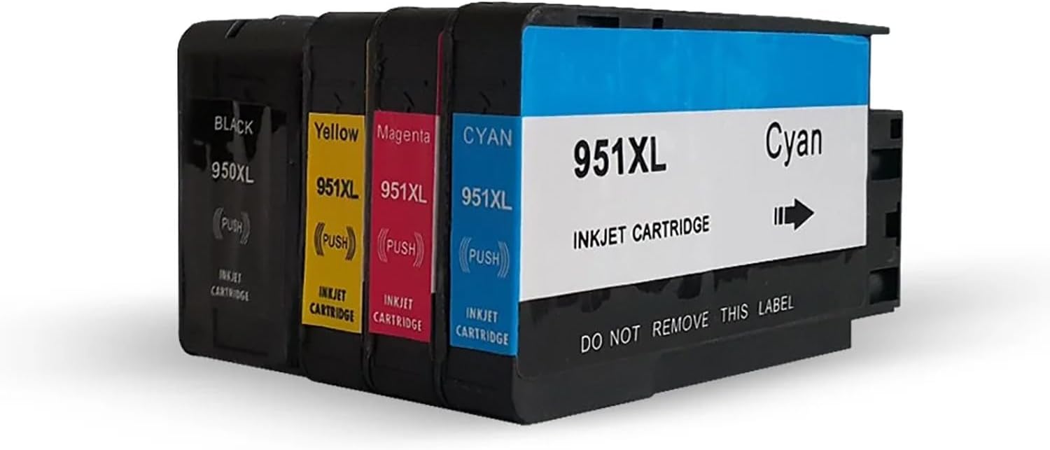 Bitmeyen Kartuş Hp Uyumlu Muadil Kartuşlar, 1 Takim- 4 Adet Bk Hp 950Xl/951Xl Uyumlu Kartuşlar - Pro 8600 Plus/Pro 251/ Pro 276/ Pro 8100/8610/ 8620