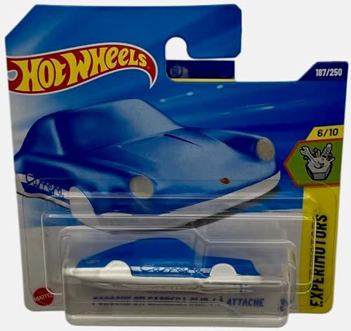 - 911 Carrera Clip mavi - Experimotors 6/10 - JBC11 - Short Card - mavi - Mattel 2025 - Lisanslı Tasarımı - 1:64 - Klipsli Alet