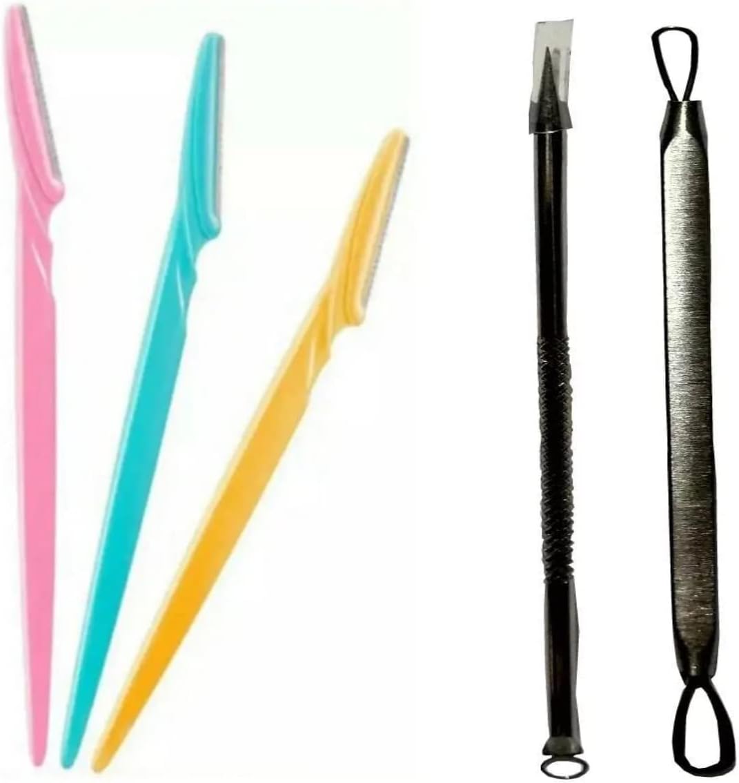 3 Lü Kaş Usturası Ve 2 Li Akne Temizleyici Komedon