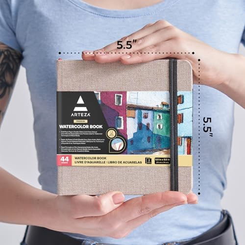 ARTEZA Eskiz Defteri, 3'lü Paket, Her Biri 88 Sayfa, 13,5 x 12,5 cm, Bej Kitabı, Ciltli Kapak 110lbs/230 gsm Defter