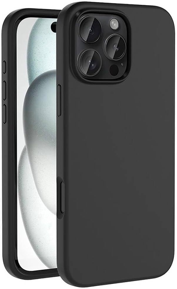 ZORE İle Uyumlu 16 Pro Max Kılıf Şarj Özellikli Sıvı Teknolojili Silinebilir Sert ZORE Kivi Kap Siyah