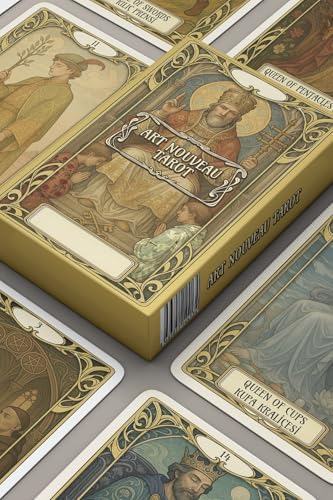 SPELT 78 Kartlı Golden Art Nouveau Özel Tasarım 12x8 cm Klasik Tarot Destesi Tarot Kartları