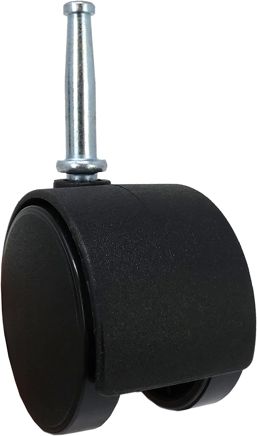 9406 2 inç ofis sandalyesi tekerleği, frenli çift tekerlek, 5/16 inç şaft çapı, 34 kg taşıma kapasitesi, 2'li paket, siyah