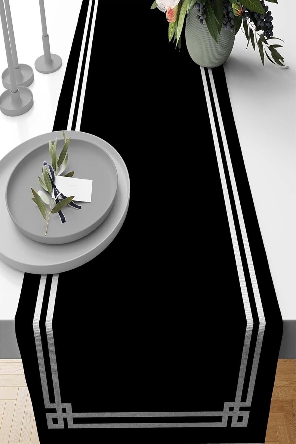 40X140Cm Premium Tay Tüyü Dokuma Leke Tutmaz Kumaş Masa Örtüsü Köşeli Runner Rnr126