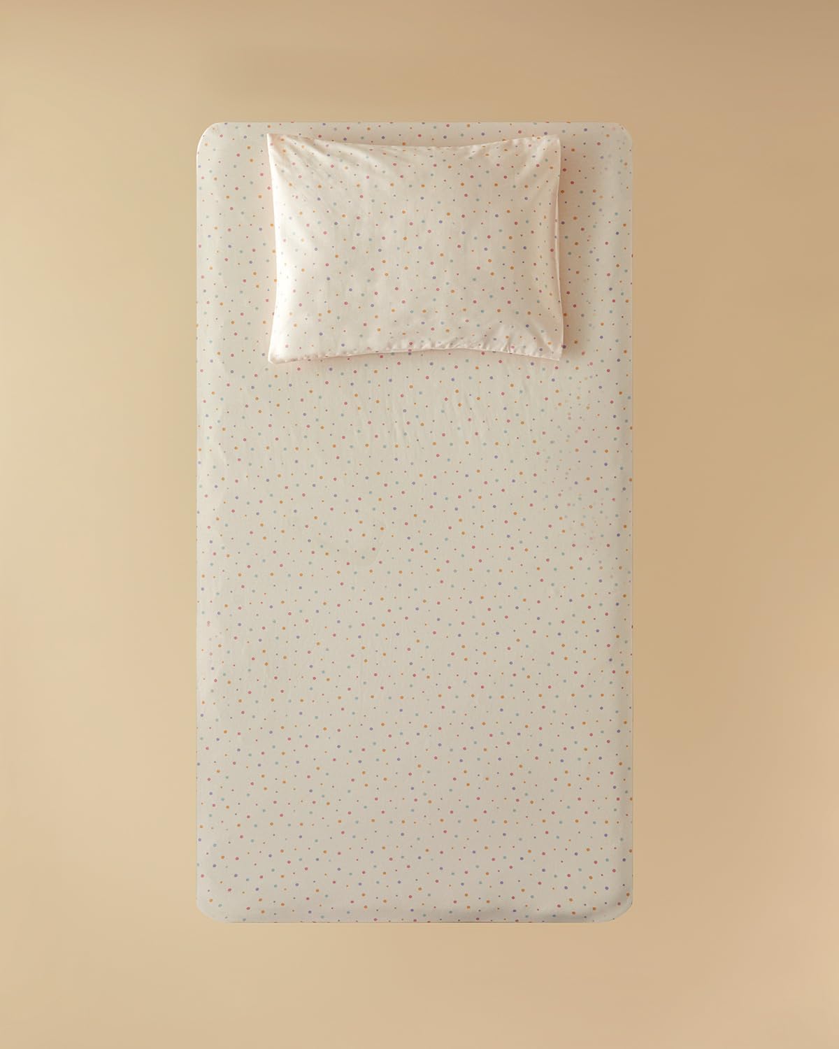 Pamuklu Bebe Lastikli Çarşaf Takımı Pudra