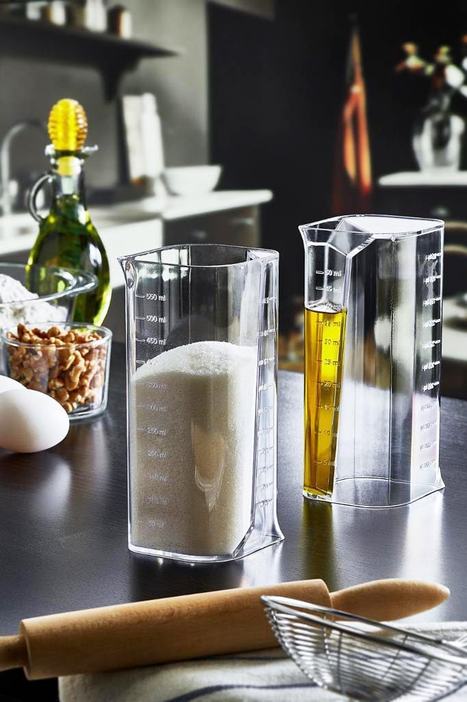 Akrilik Şeffaf Mutfak Çift Taraflı Ölçü Kabı, Yemek Hazırlamak İçin Ölçü Kabı, Mutfakta Hassas Ölçümler için İdeal Araç