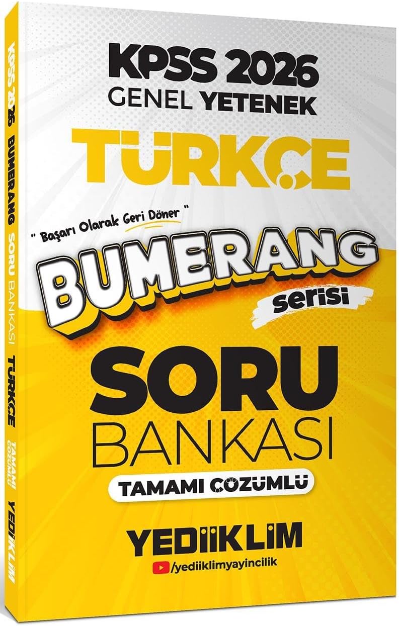 Yediiklim Yayınları 2026 KPSS Genel Yetenek Bumerang Türkçe Tamamı Çözümlü Soru Bankası
