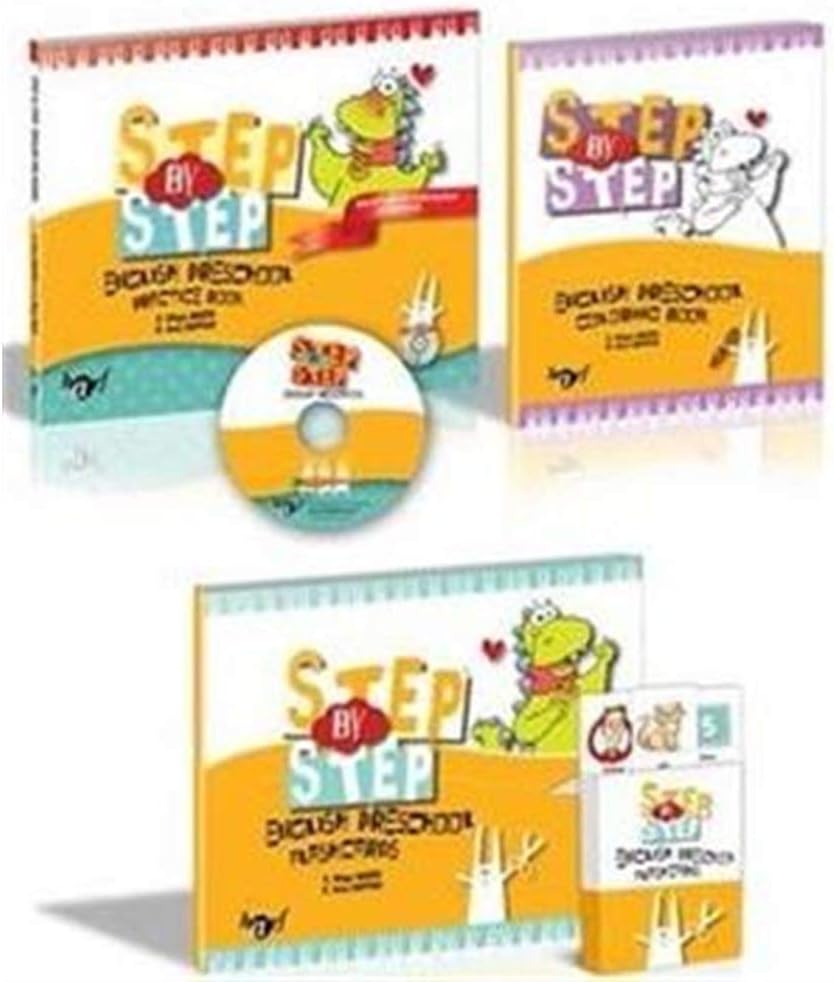 Step By Step Prescholl Book+Coloring Books+Flashcards+Cd