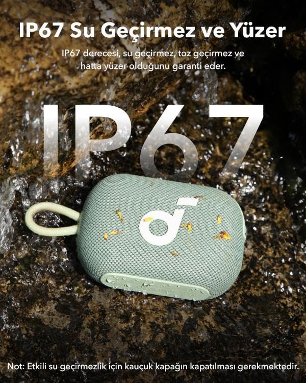 by Select 4 Go, 20 Saat Ultra oynatma süresi, 5W Güçlü Ses, IP67 Tam Koruma ve Yüzerlik, Hafiflik ve kayış tasarım, Her yere taşıması kolay, Kablosuz Eşleştirme (TWS), Yeşil