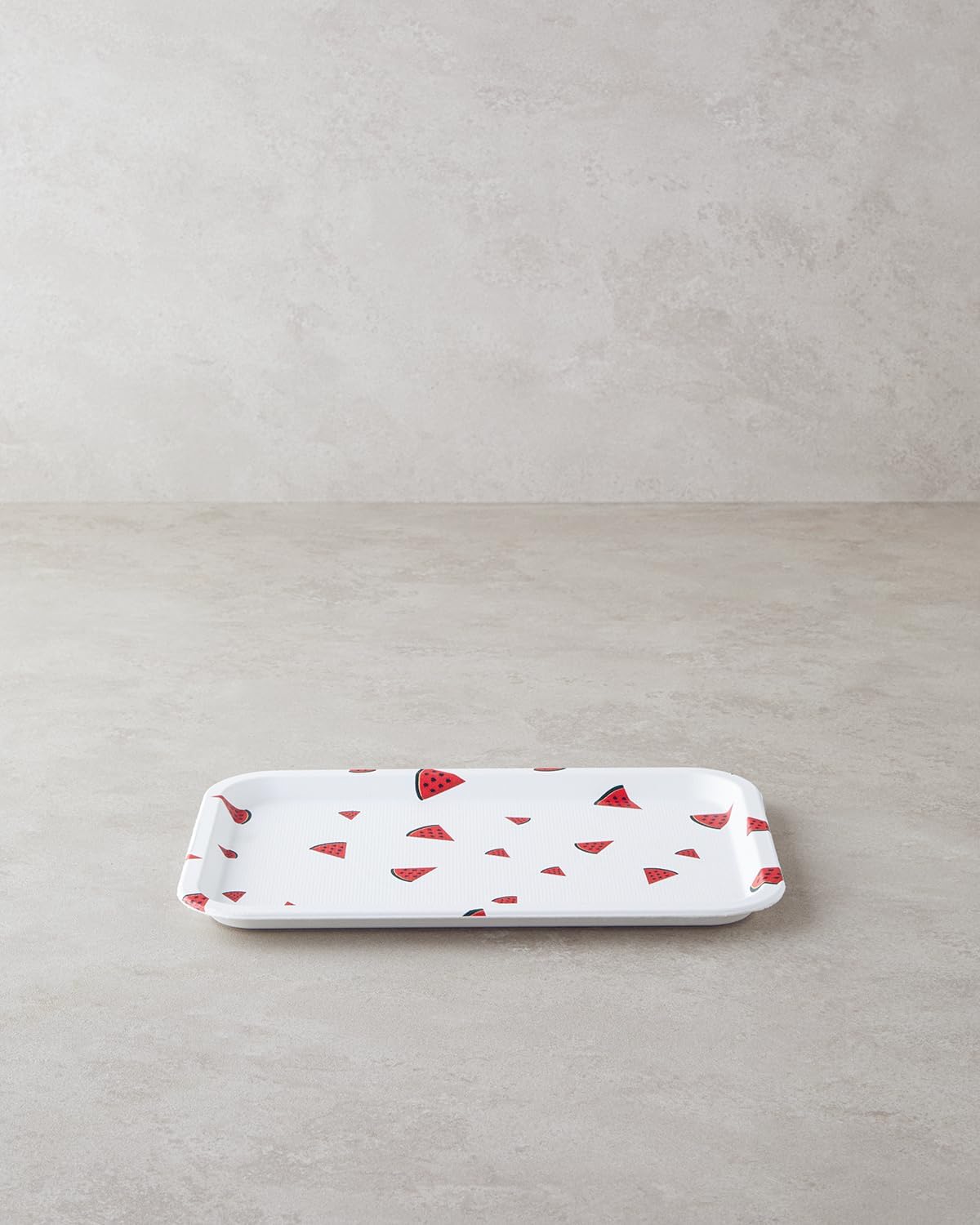 Watermellies Plastik Tepsi Beyaz - Kırmızı