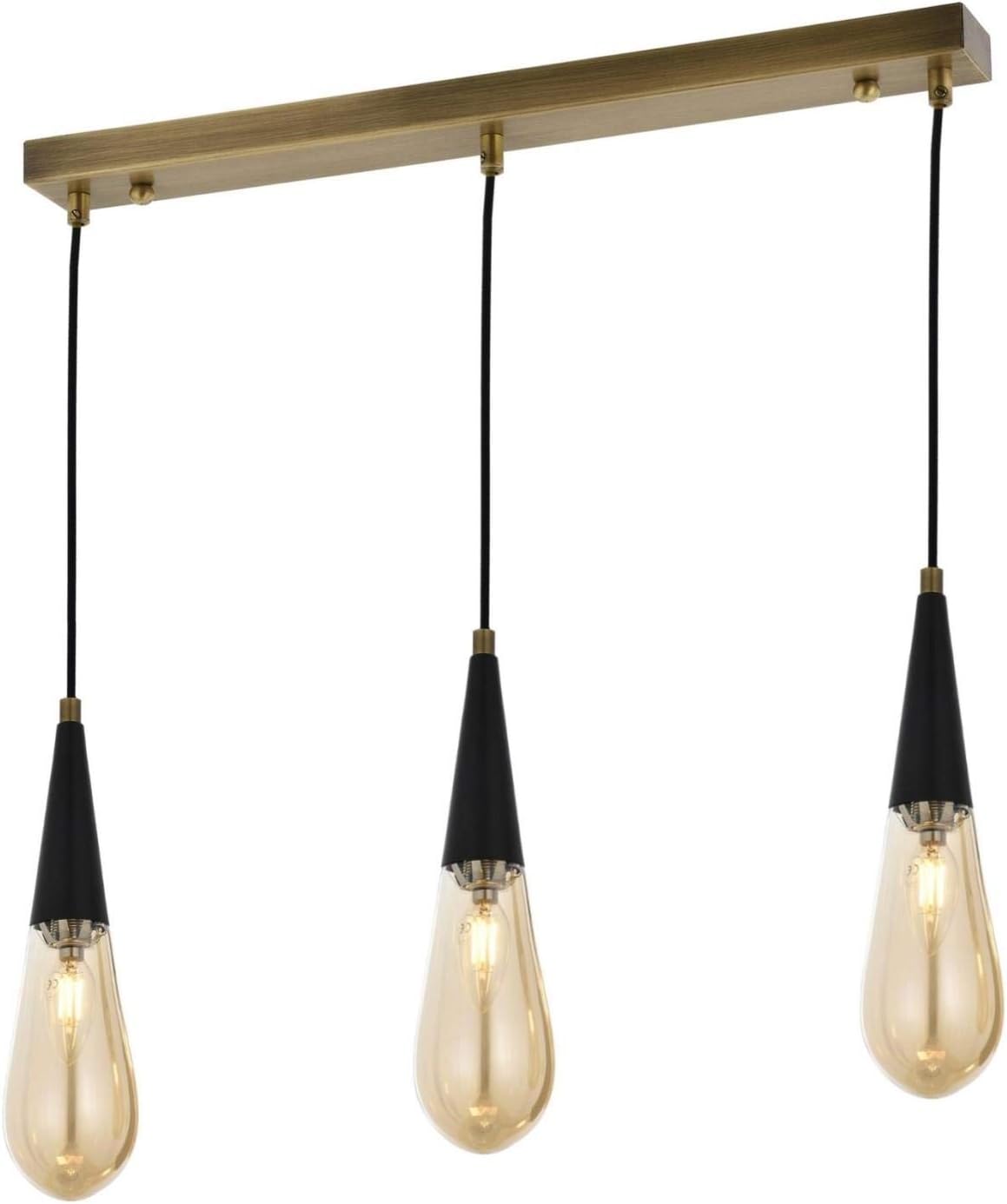 AV-60059-3EY Eskitme Kaplama Modern Avize, E14, Metal, Cam, 65x10cm