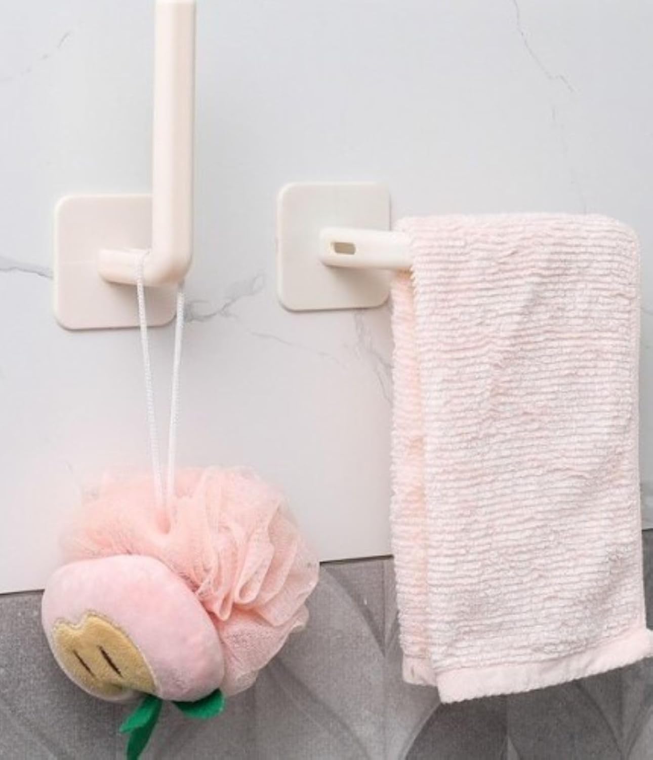 Yapışkanlı L Şekilli Çok Amaçlı Askı, Havlu Askısı ve Organizer, Duvara Monte, Pratik ve Dayanıklı Tasarım