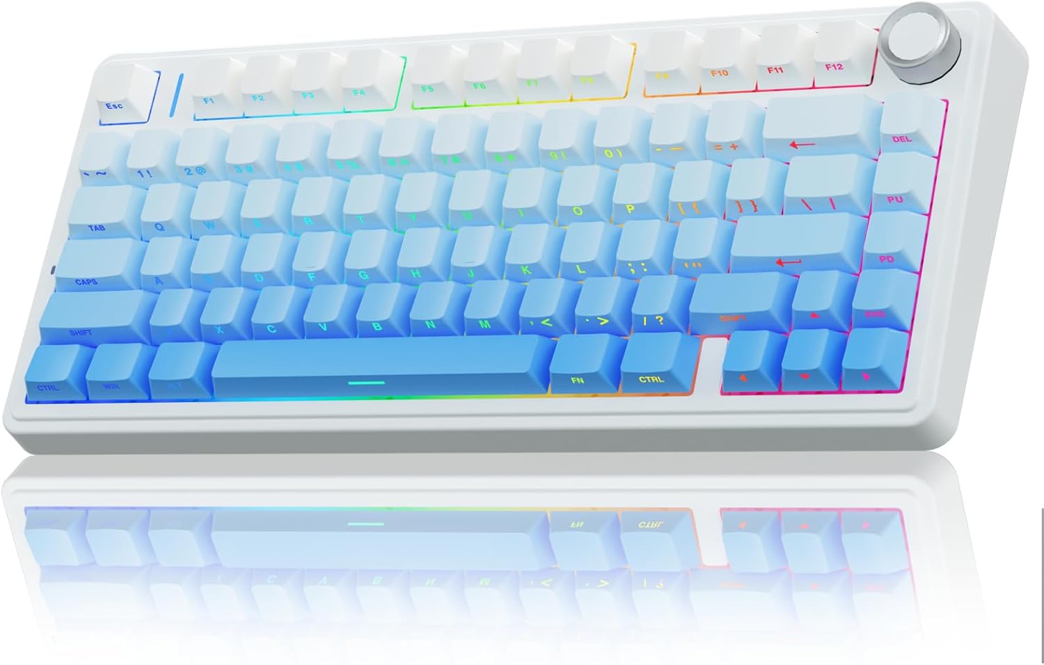 Aula F75 Mekanik RGB TKL Seiya Switch Kablosuz Makrolu Hot Swap Klavye Gradyan Mavi
