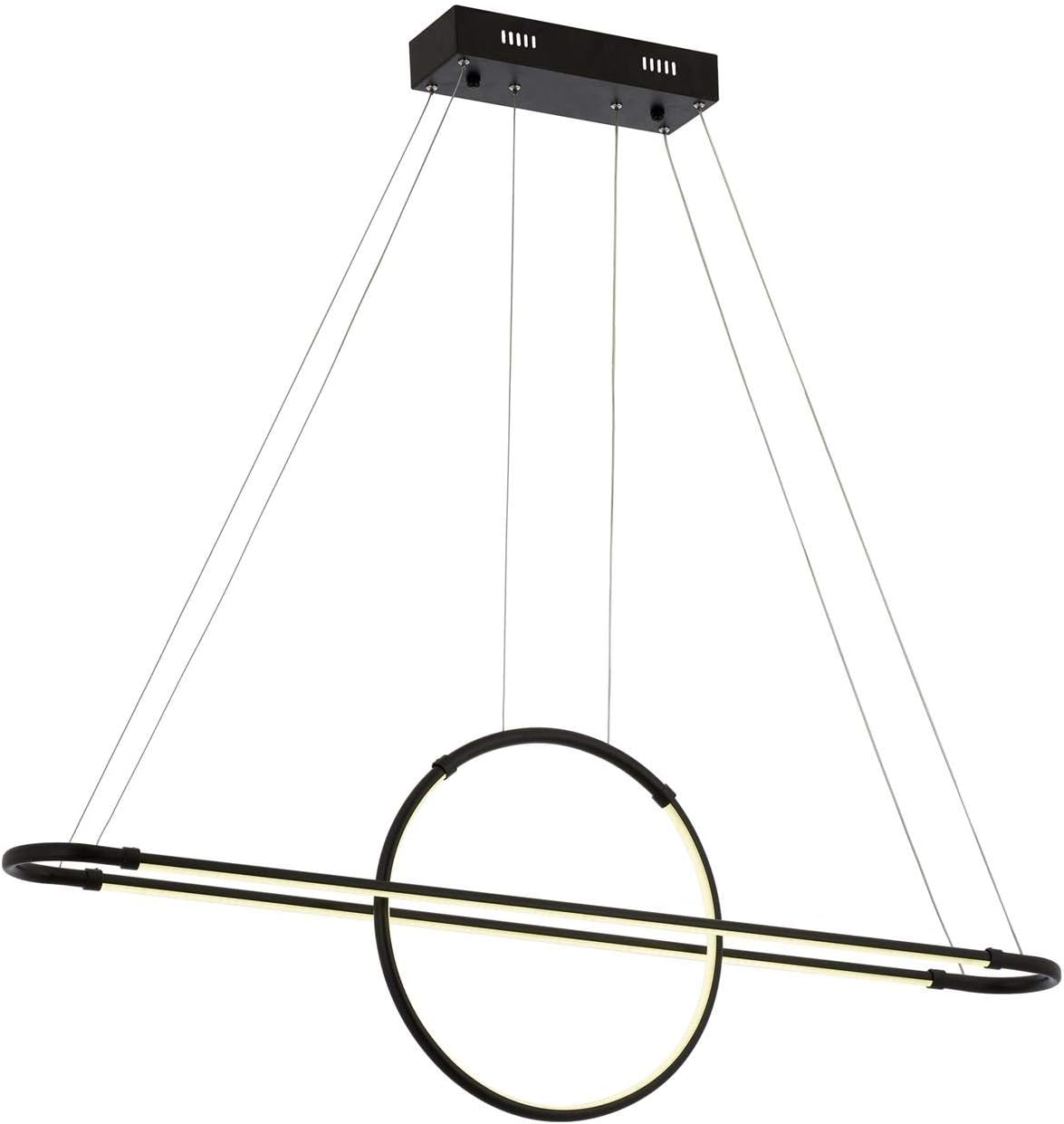 AV-60264-2BSY Siyah Boyalı Modern Avize LED Metal Pleksi 110x14cm