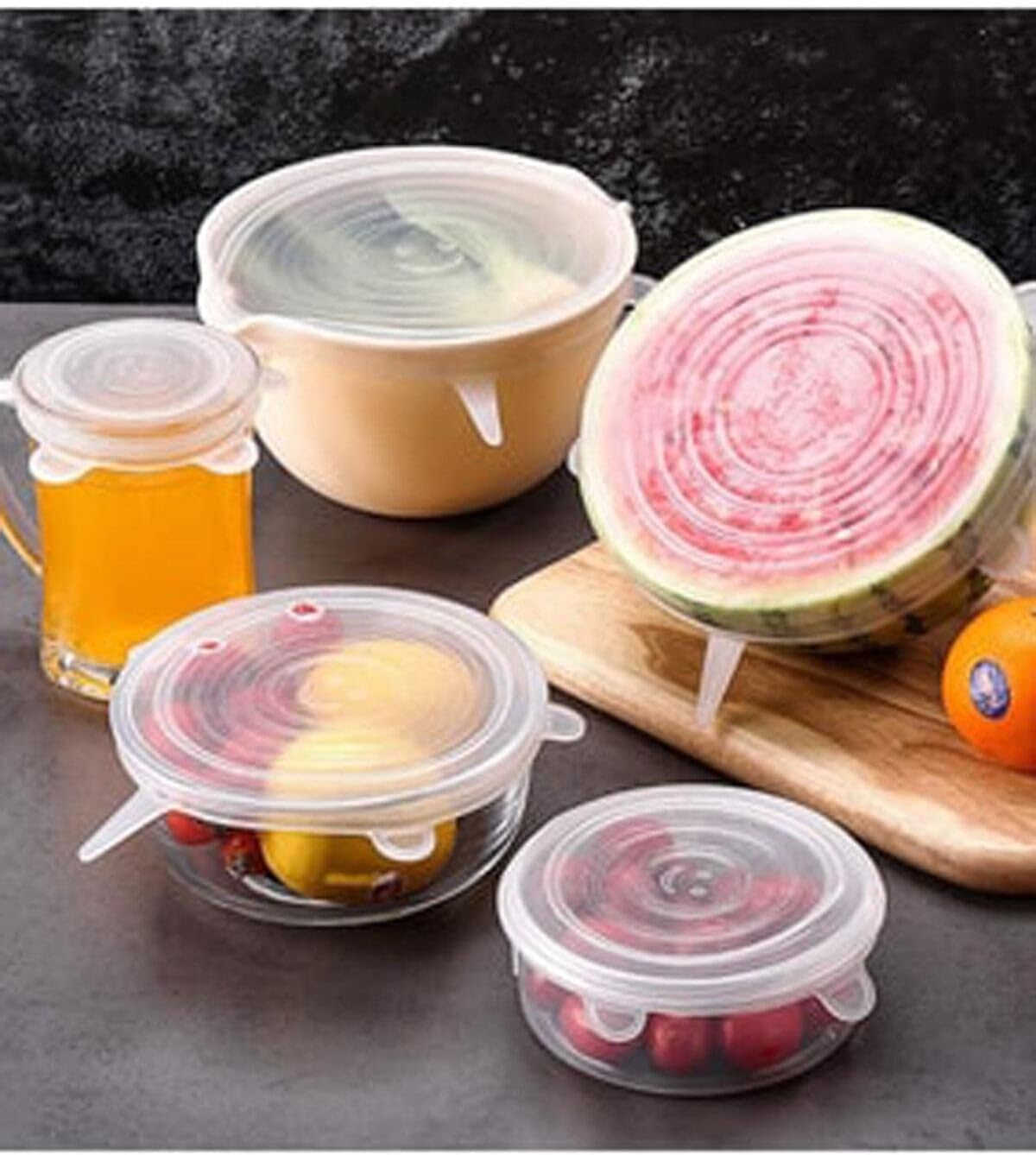 Tazeliği Koruyan Silikon Strech Kapaklar 6'lı