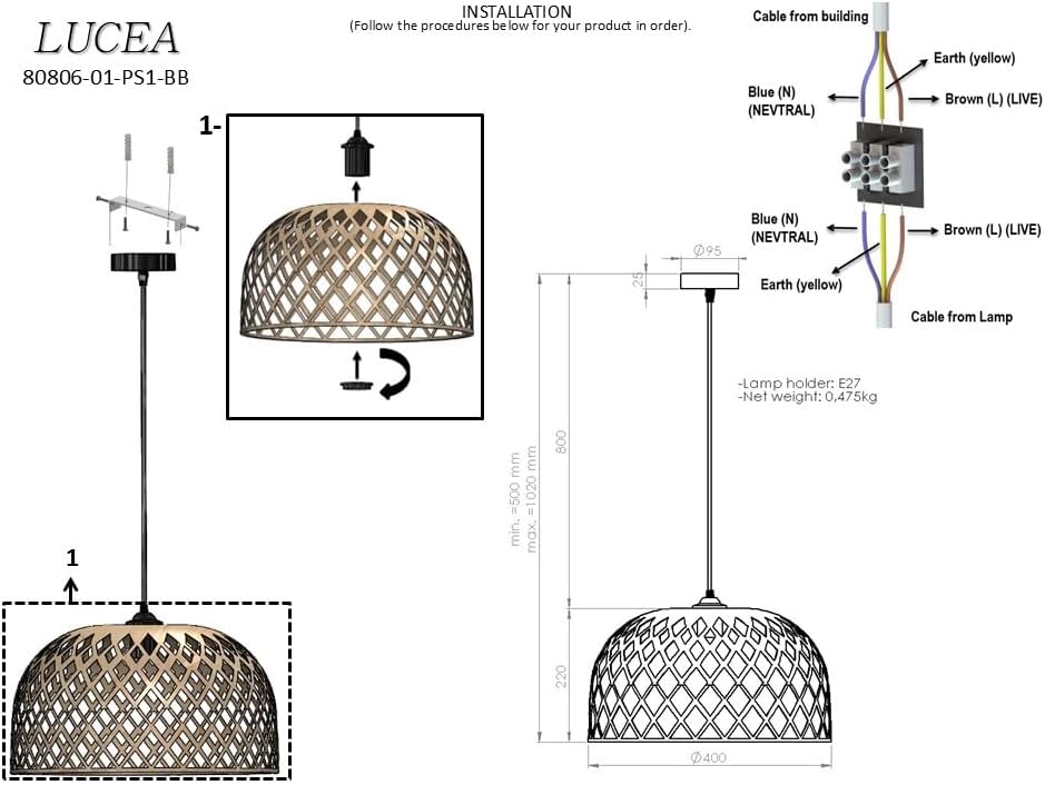 ZADA K.BOY BAMBOO TEKLİ 1XE27