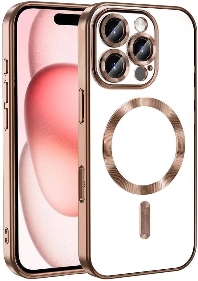 ZORE İle Uyumlu 16 Pro Max Kılıf Kamera Korumalı Şarj Özellikli ZORE Demre Kapak Bej