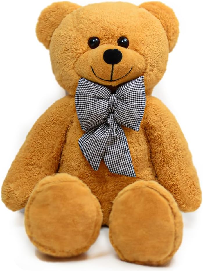 80 cm Dev Pelüş Papyonlu Ayı,Peluş Ayı,Yumuşak ve Sevimli Büyük Boy Oyuncak Ayıcık,Sarılmalık Papyonlu,Sevgiliye Hediye(Kahverengi)