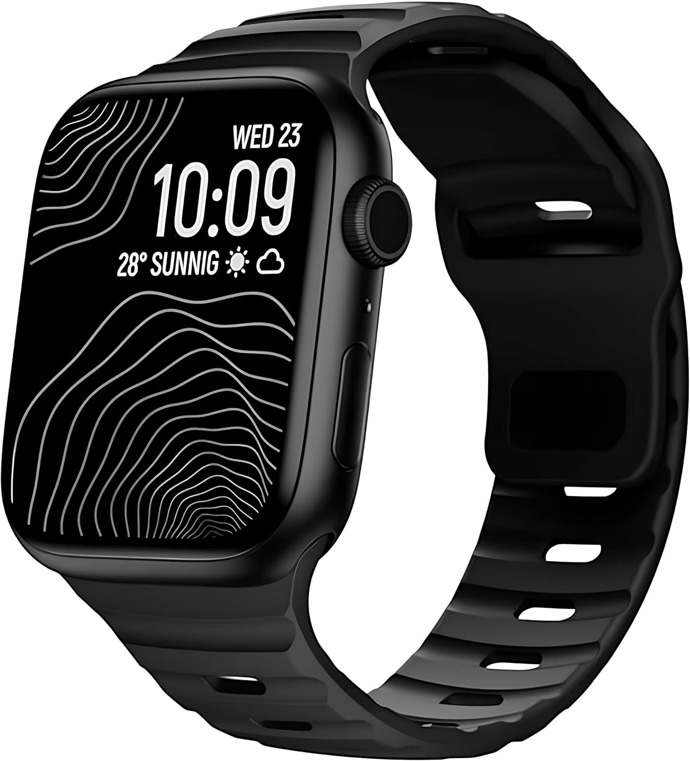 Yumuşak Silikon Su Geçirmez Band, Ultra Kordonları ile uyumlu 49/45/44/42 mm, iWatch Serisi 8 7 6 5 4 3 2 1 SE Ultra için Erkek Kadın Spor Kordonu