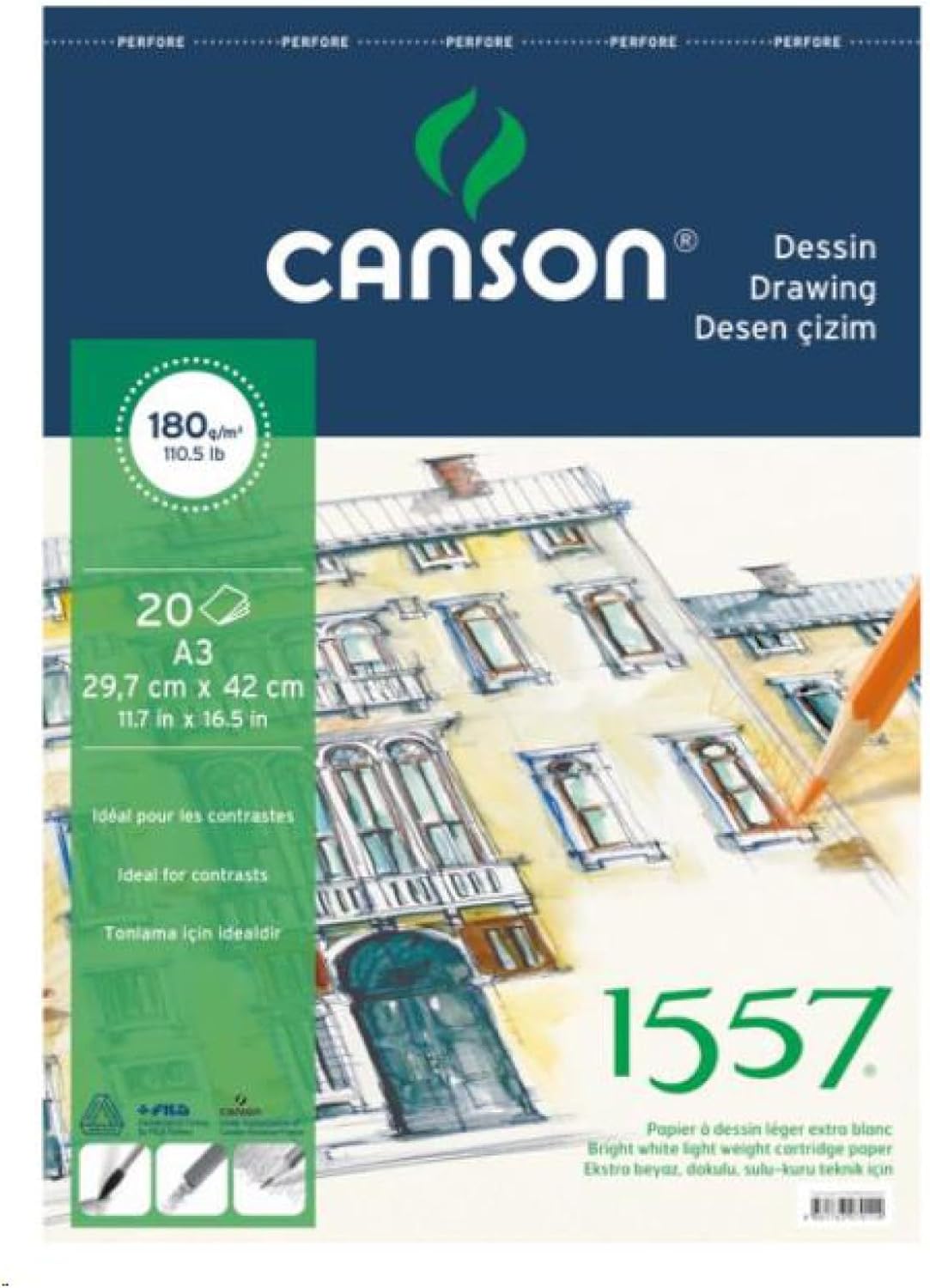 1557 Resim Ve Çizim Blok 180Gr A4 20Yp Üstten Spiralli Resim Defteri