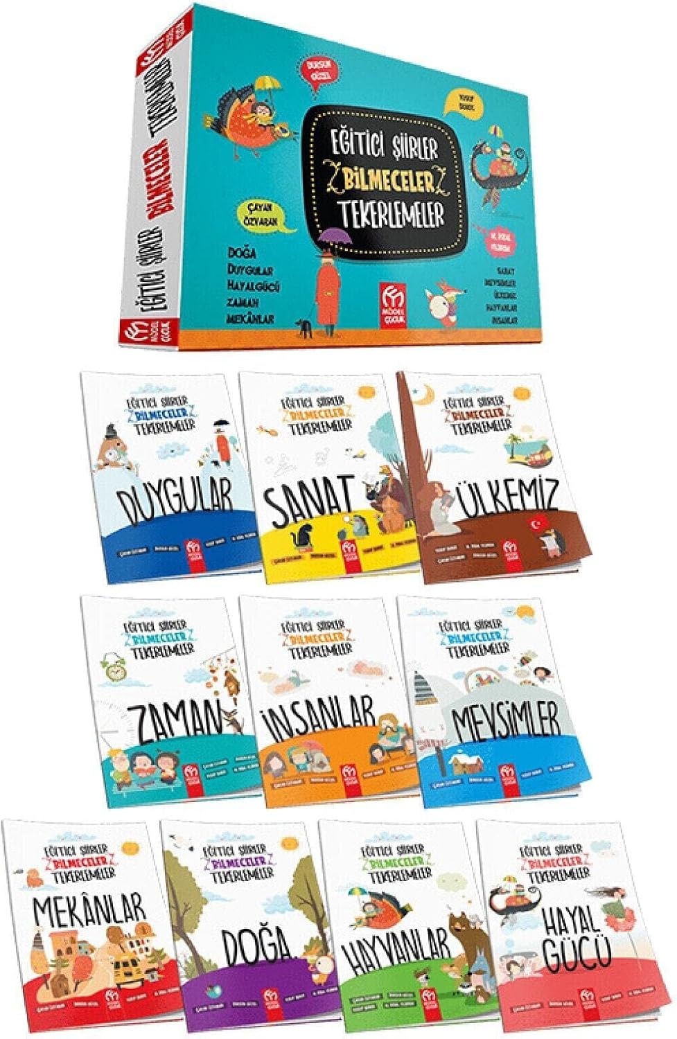 Eğitici Şiirler Bilmeceler Tekerlemeler Hikaye Serisi (10 Kitap): 1 ve 2. Sınıflar İçin