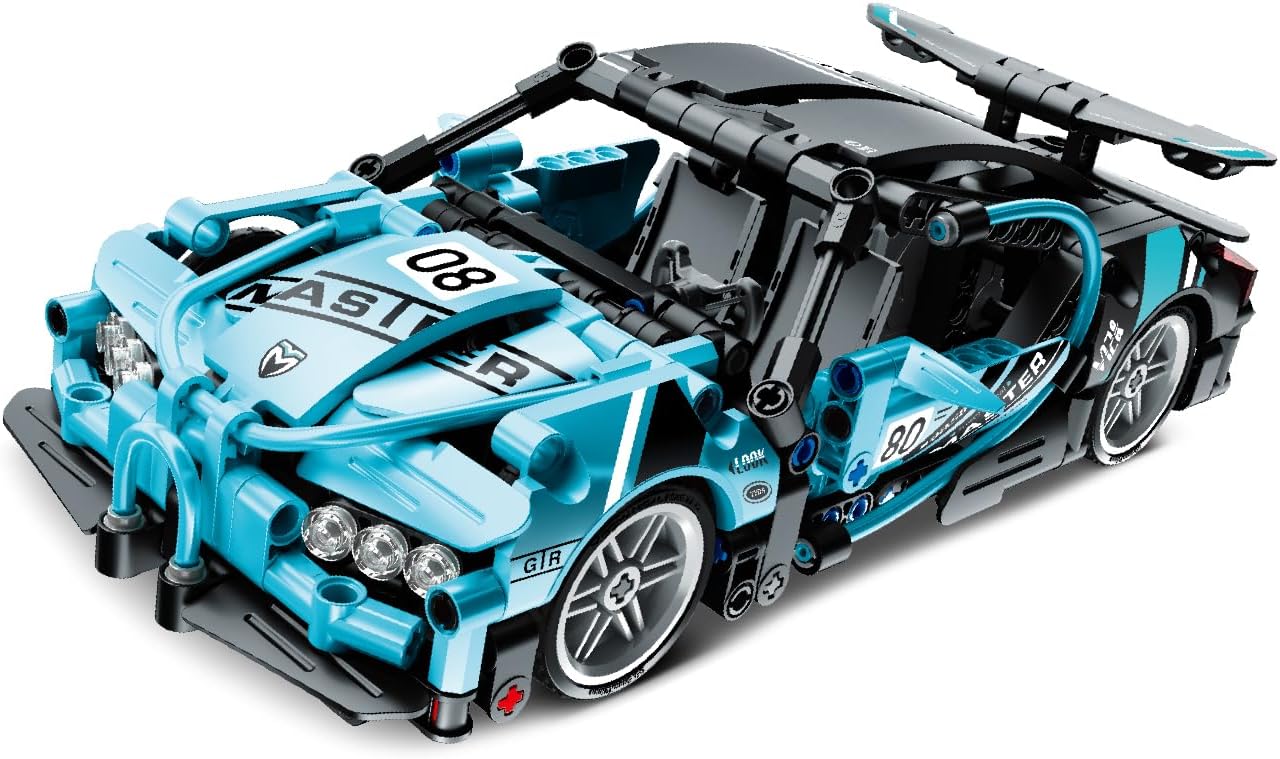 STEM Süper Araba Yapım Seti, Çek-Bırak Özellikli, 422 Parça Eğitici Bloklar, Mavi