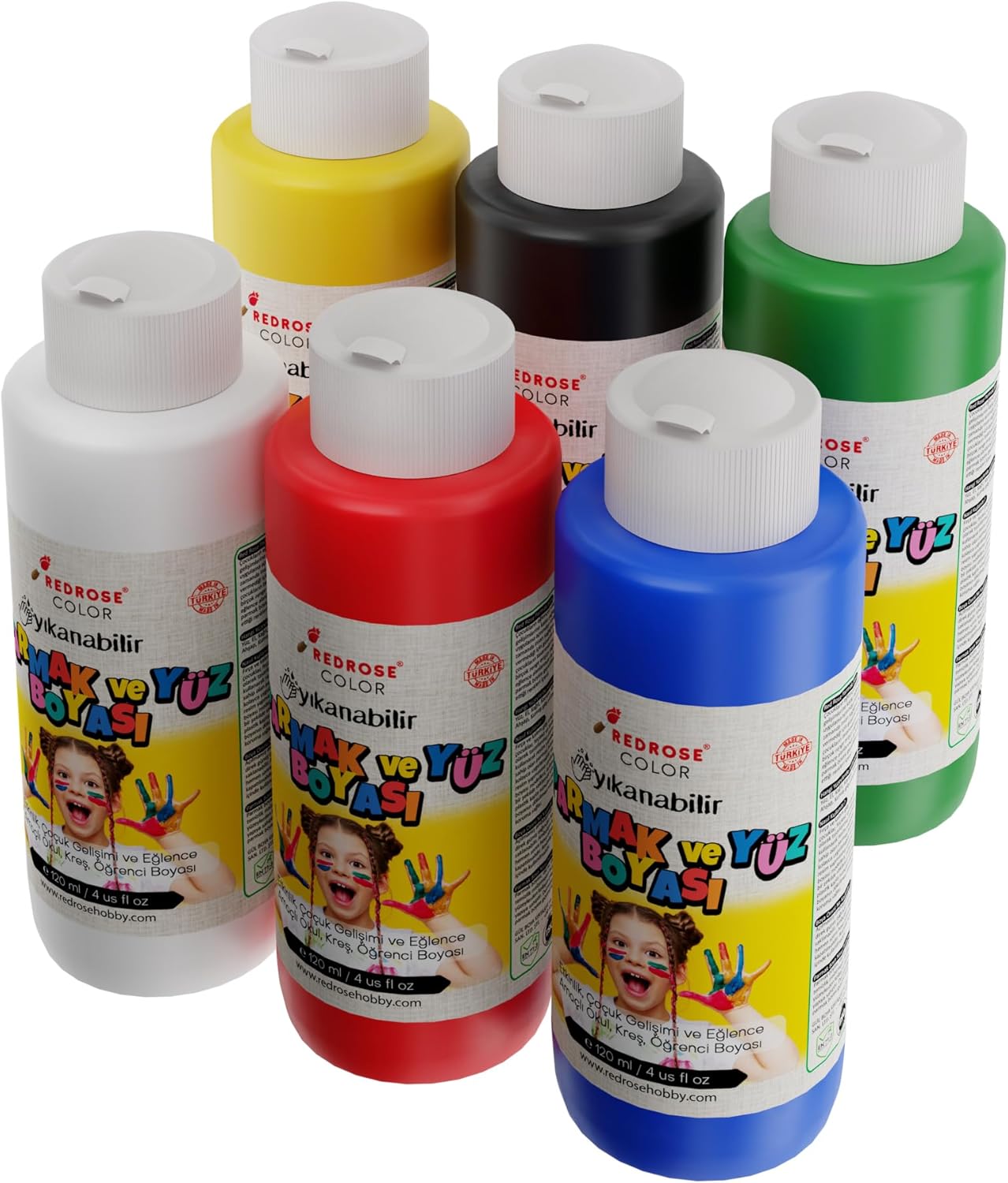 Ana Renkler Parmak Boyası 6'lı Set 6x120ml